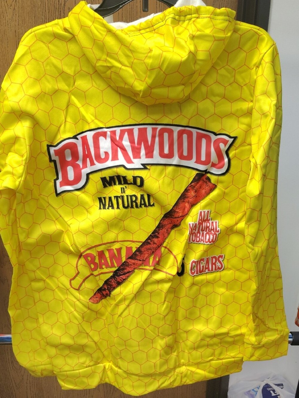 Men's Yellow Graphic Hoodie - Backwoods Mild & Natural - Picture 2 of 2